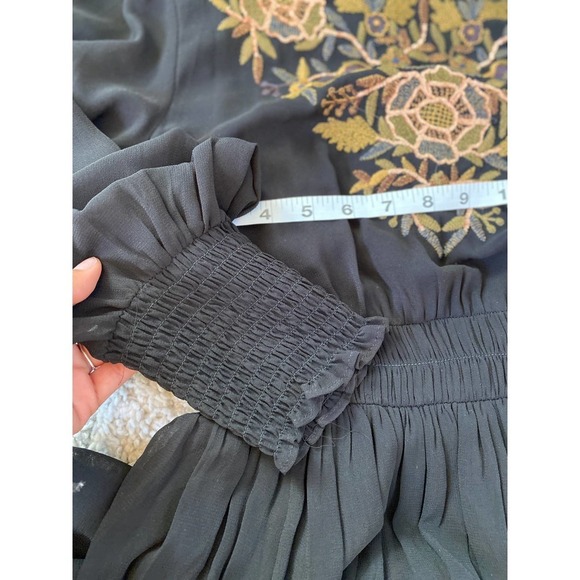 Zara Sheer Long sleeve embroidered dress - Picture 6 of 9